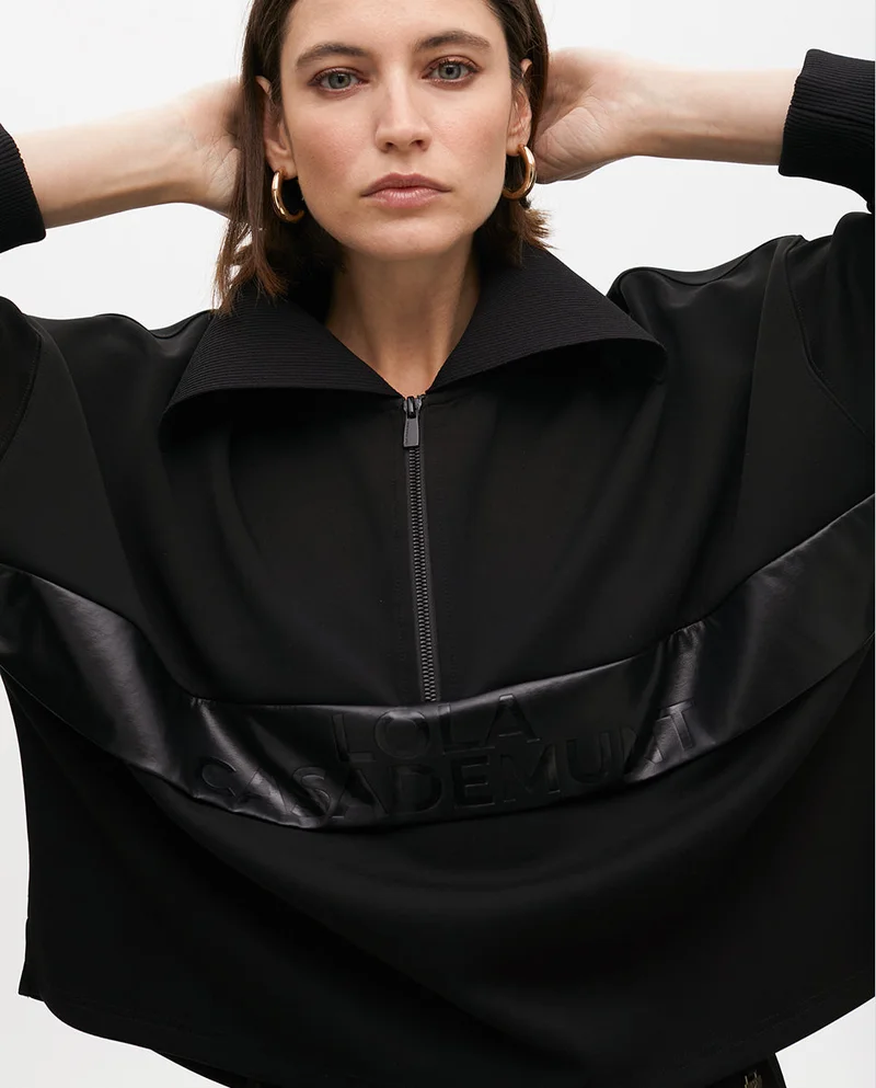Lola Casademunt Sweatshirt with Front Pocket Leather Effect